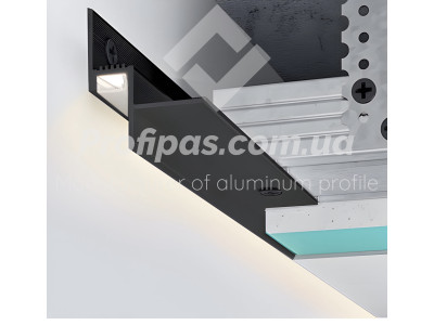 LED-профіль тіньового шву, 14 мм., чорний рал 9005