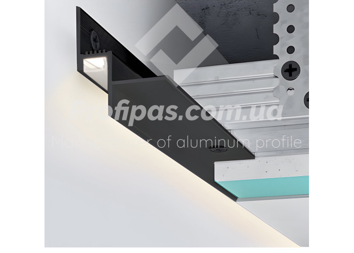 LED-профіль тіньового шву, 14 мм., чорний рал 9005
