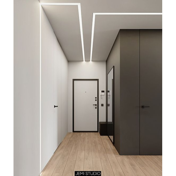 LED-профіль тіньового шву, 15 мм.,  без покриття, Сріблястий, ЦІНА ЗА МЕТР ПОГОННИЙ
